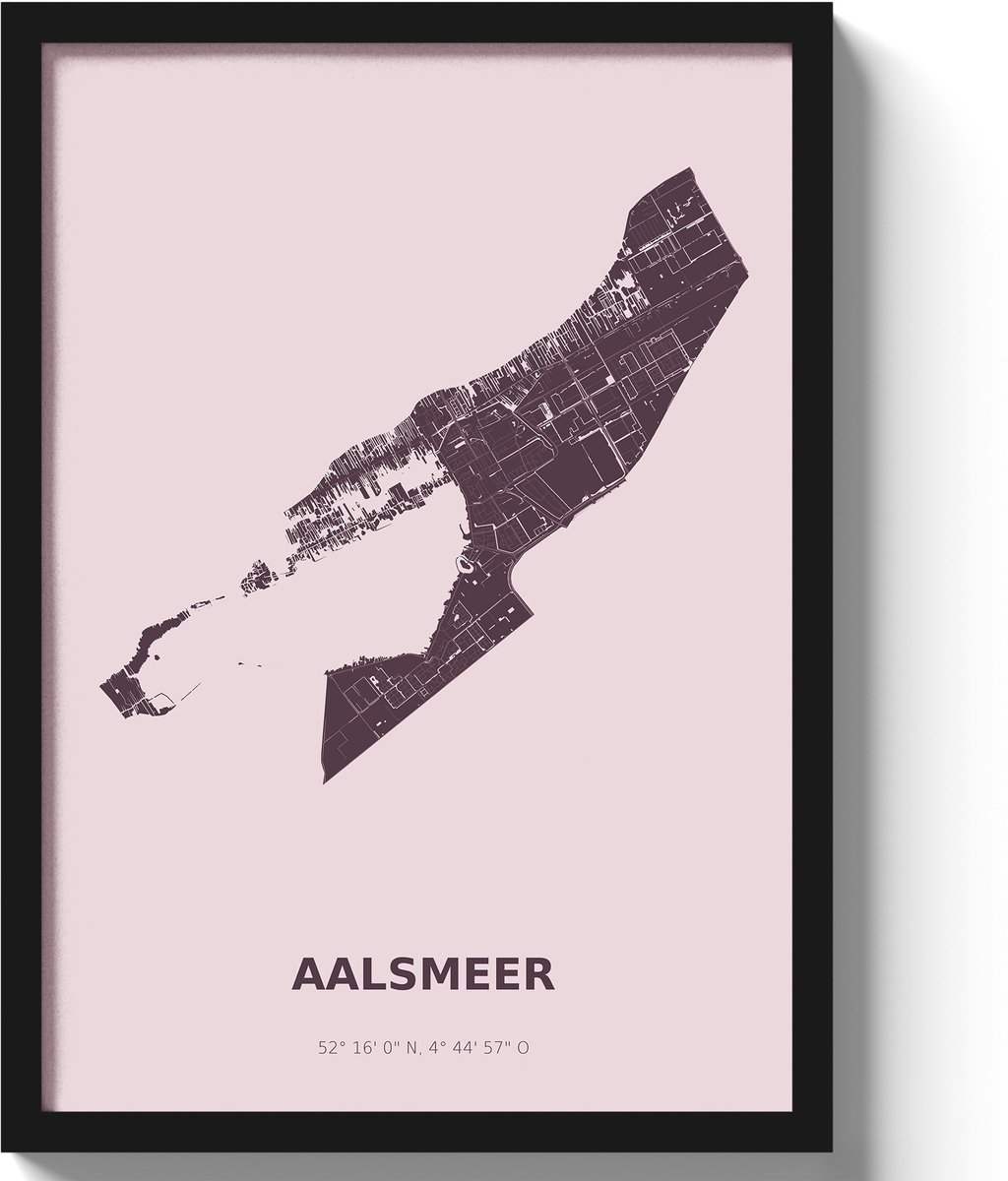 Poster Aalsmeer A3 - 30 x 42 cm - Paars (Exclusief Lijst)