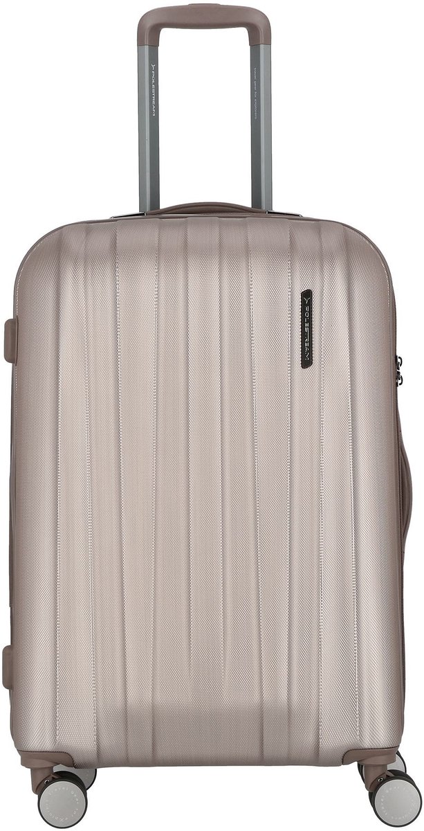 Polestream Moonrock 4 wielen Trolley M 69 cm met uitbreidingsplooi - Harde bagage - TSA slot - rosesilver brushed