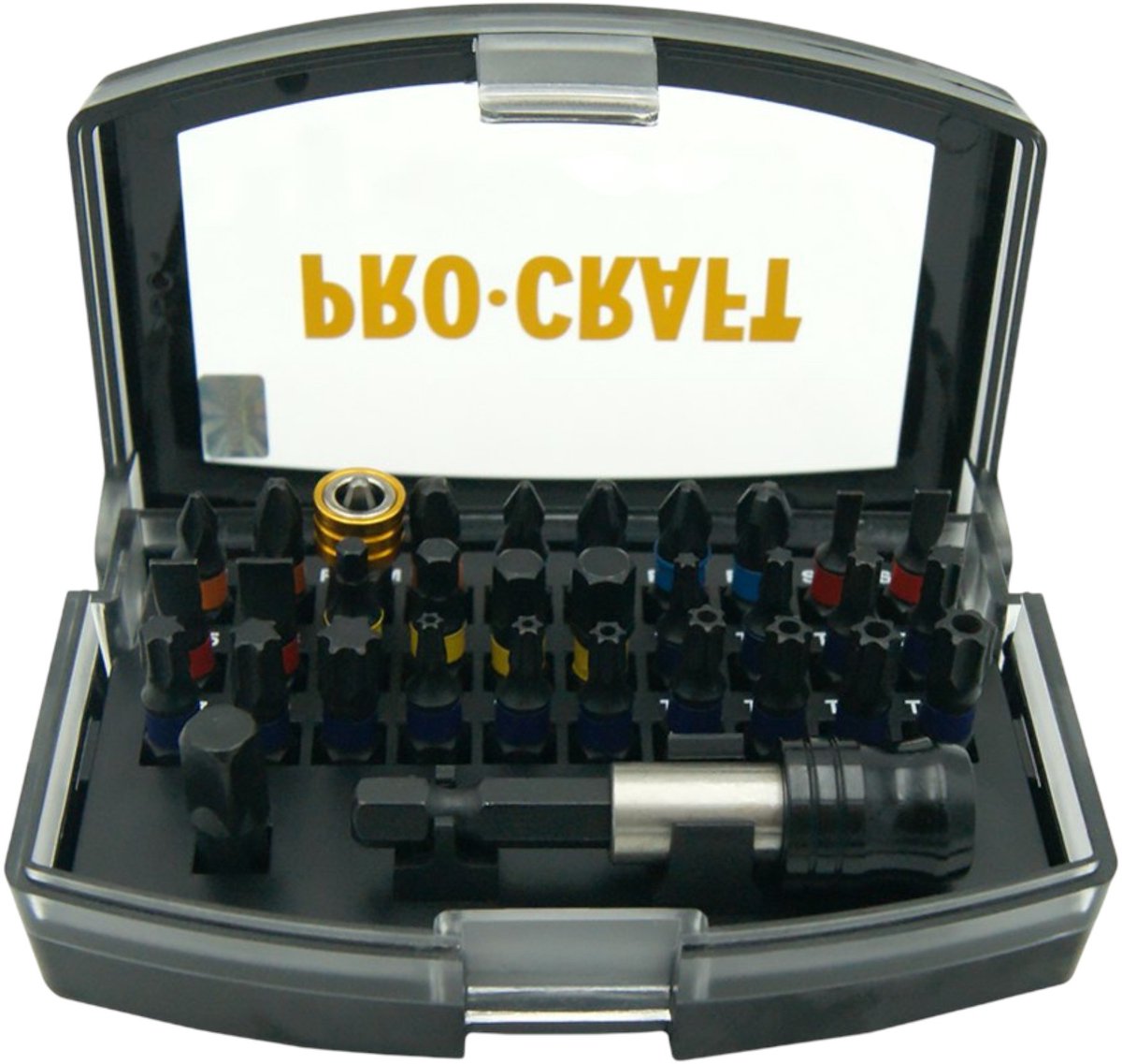 Procraft BS-32 bitset 32-delig S2 staal Phillips / Pozidriv / Torx / Hex / sleuf