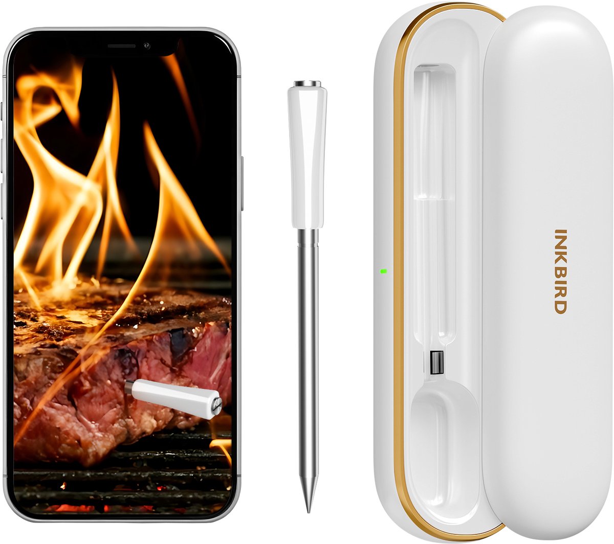 Inkbird thermometer BBQ MAX Bluetooth Estimated Cooking Time Function – Ultranauwkeurig met 5 Sensoren (CTI-gecertificeerd) Model 2026