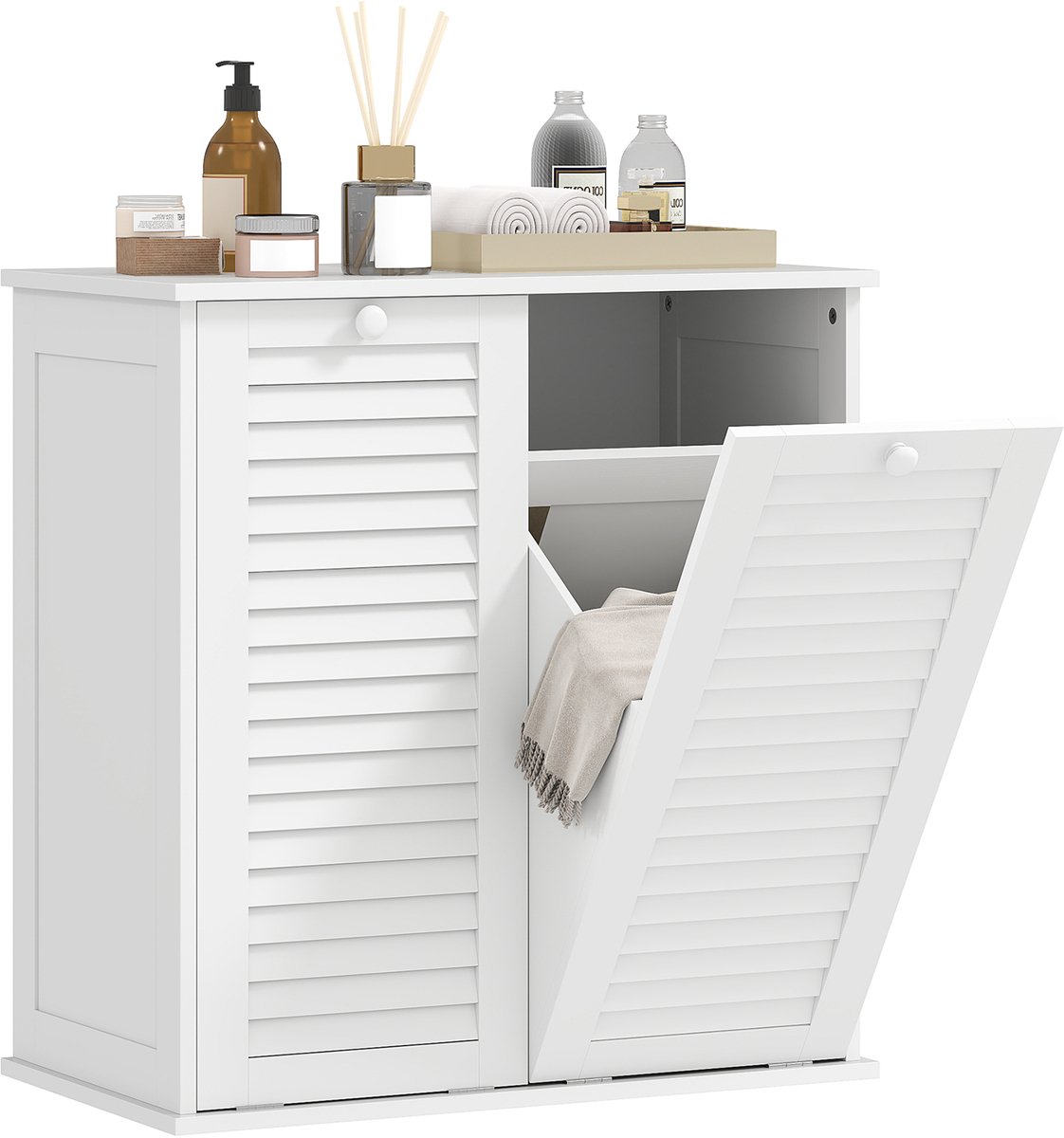 HOMCOM-Winkelmandkast-MDF-70x38x73cm-Wit