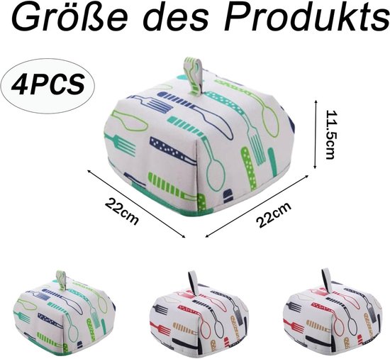 4 stuks afdekhoezen voor levensmiddelenstof, opvouwbare groentedeksel, rijstwarmer, aluminiumfolie, voedselafdekking, geïsoleerde groenteafdekking van verdikt aluminiumfolie, 22 x 22 x 11,5 cm — afbeelding 5