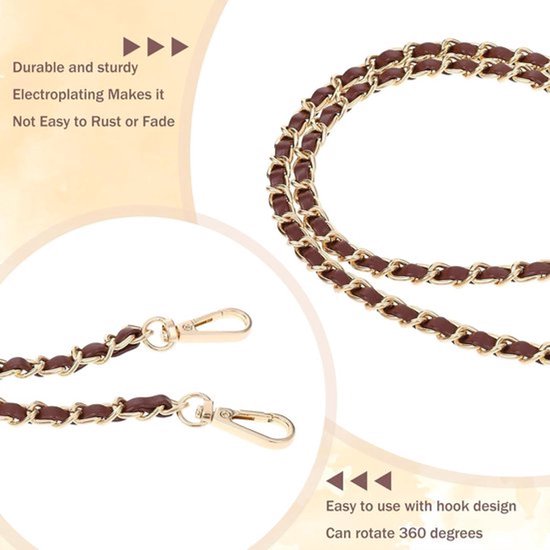 wocpvm Tasketting, 8 stuks, metalen tasketting met 16 D-ringen, vervangende handtaskettingen, vervangende schouderriem, ketting voor schoudertas, crossbody handtas, portemonnee, 4 kleuren beschikbaar