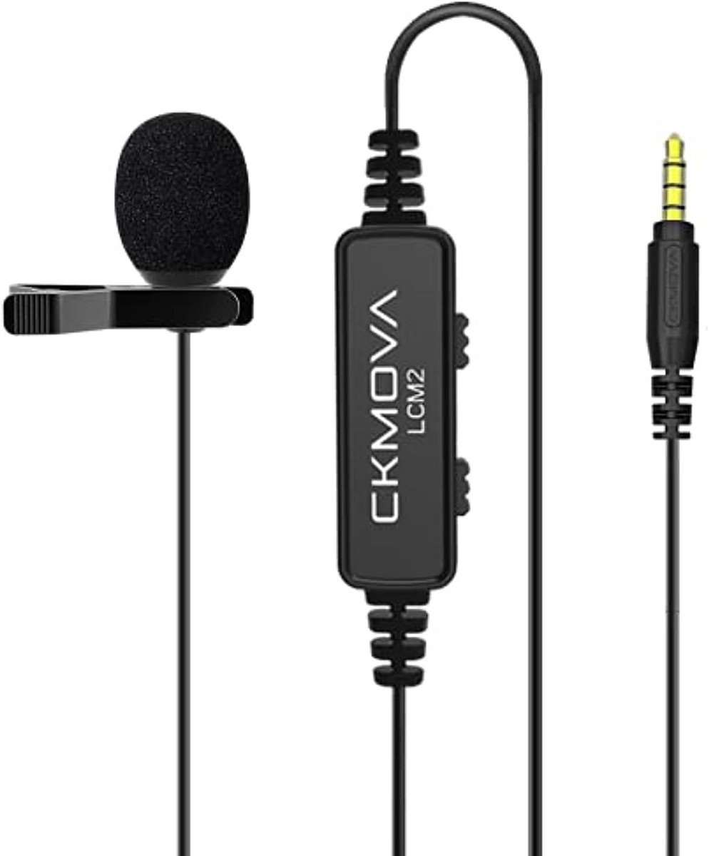 Lavaliermicrofoon voor smartphone, camera en computer