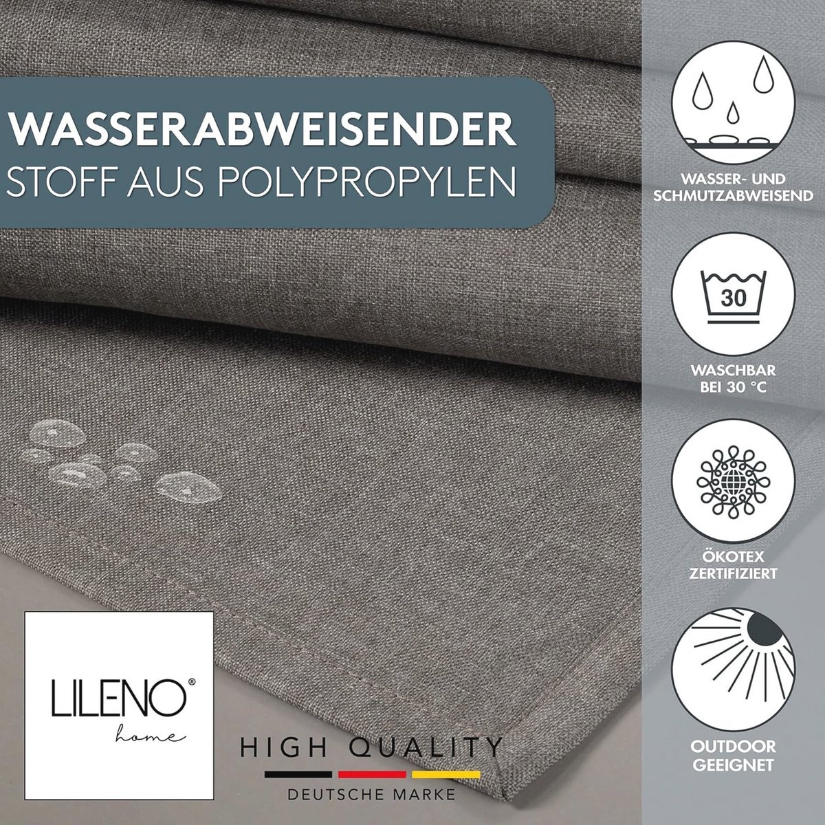 Afwasbare Tafelloper 40 x 140 cm - Grijs - Polypropyleen - Waterdicht en Vlekbestendig