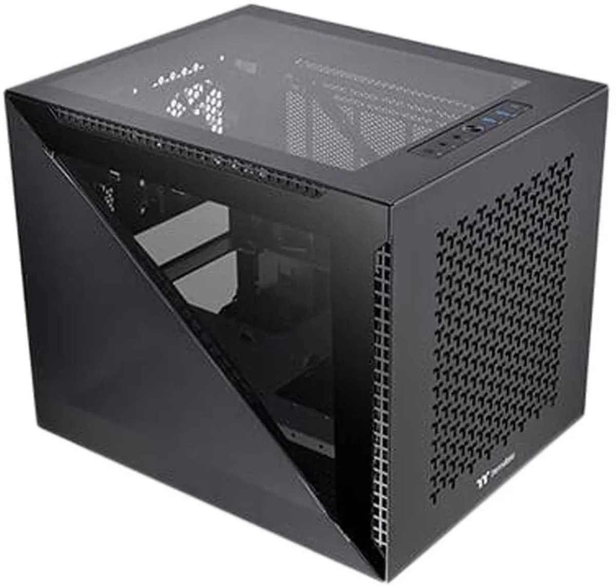 Thermaltake Divider 200 TG Air Black Micro-tower PC-behuizing Zwart 2 voorgeïnstalleerde ventilators, Zijvenster, Stoffilter