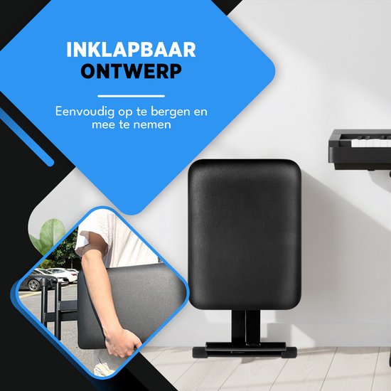 Pianokruk - Vonyx KBB10 keyboardbank / pianobank - Eenvoudig in hoogte verstelbaar én