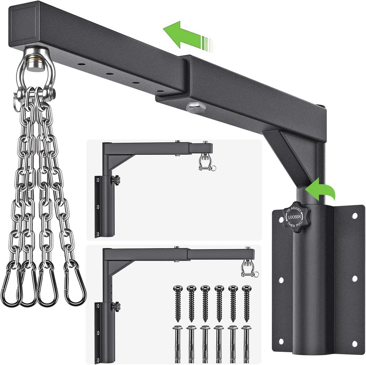 Punch Bag Beugel voor Muurbevestiging - Zware Hanger voor Thuis Gym en Outdoor Boksen - Stille Rotatie tot 800 lbs