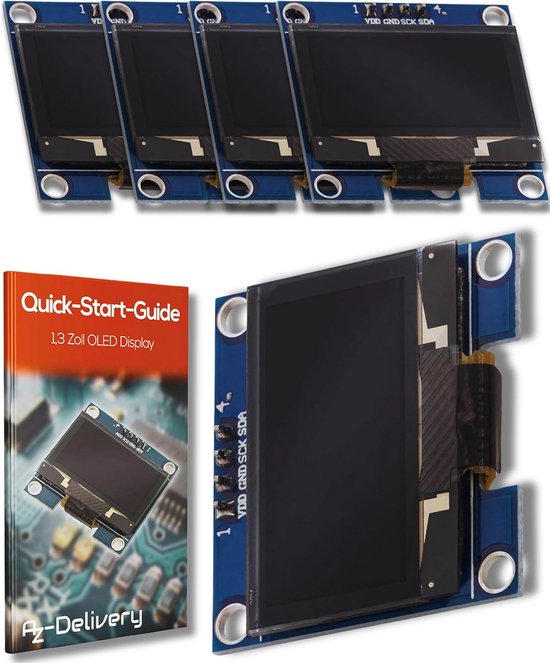 3-Pack 1.3 inch OLED Display 128x64 Wit I2C Moduul voor Arduino en ...