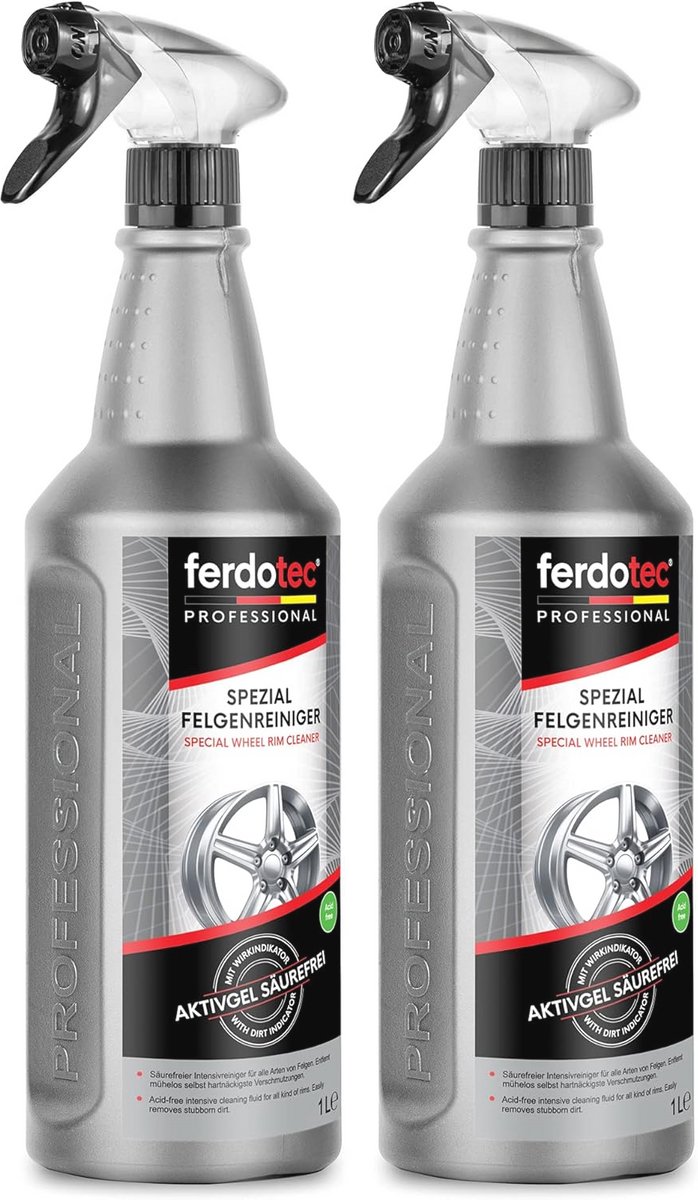 Krachtige Zuurvrije Velgenreiniger met Actie-Indicator | 2 x 1 L voor Alle Velgtypes