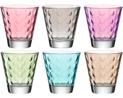 Kleurige Optische Drinkglazen Set van 6 - Vaatwasserbestendig