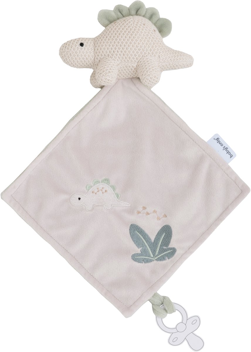 Name Baby's Only Baby Dino Knuffeldoekje Animals - Speendoekje voor jongens en meisjes - Speenknuffel - Fopspeendoekje - Laurel Green/Warm Linen
