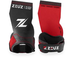 ZEUZ Ultra No Chalk Grips voor Fitness & CrossFit – Sport Handschoenen – Turnen – Gymnastics – Zwart & Rood – Maat XL