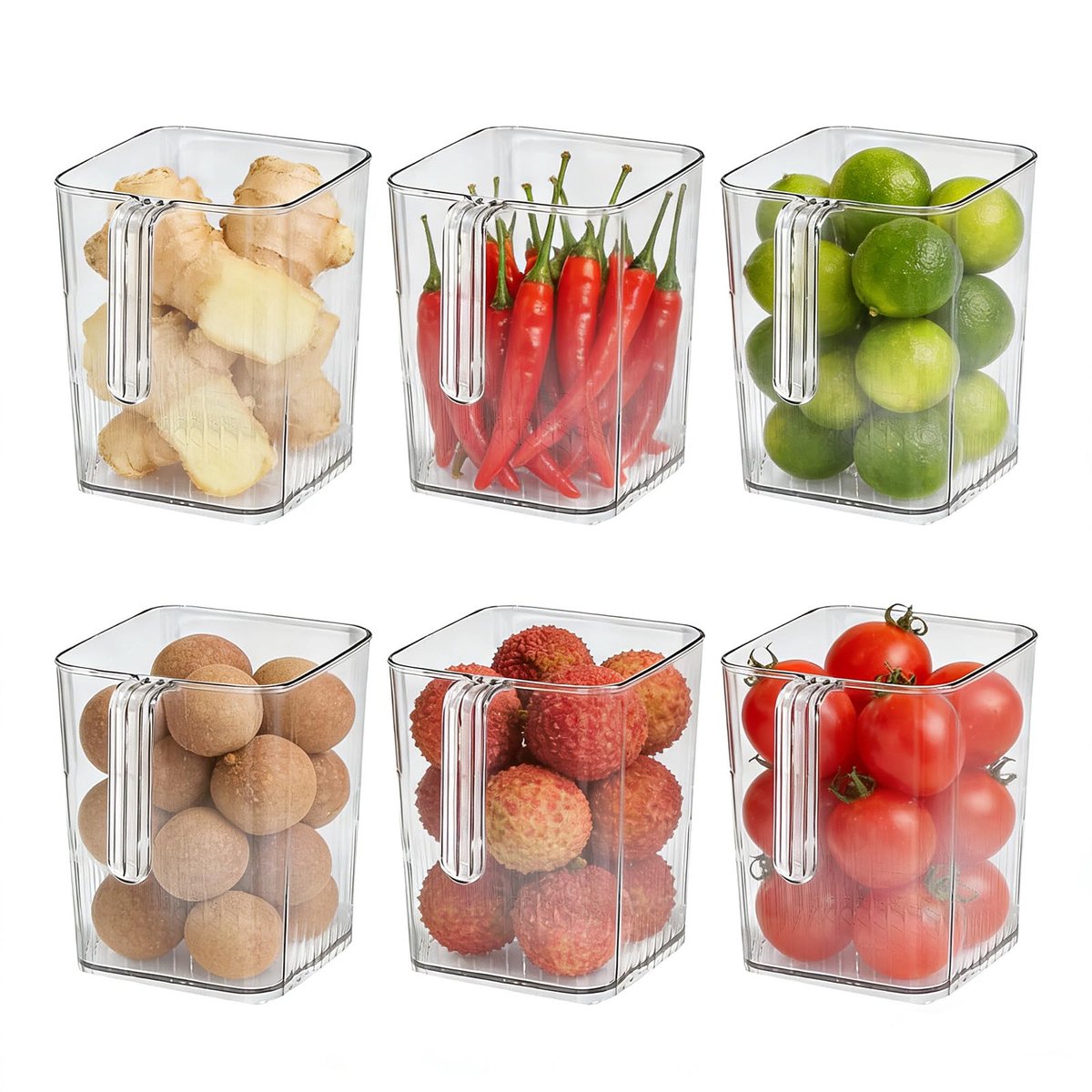 Unyqoos® Transparante en stapelbare opbergdozen voor koelkast en voorraadkast