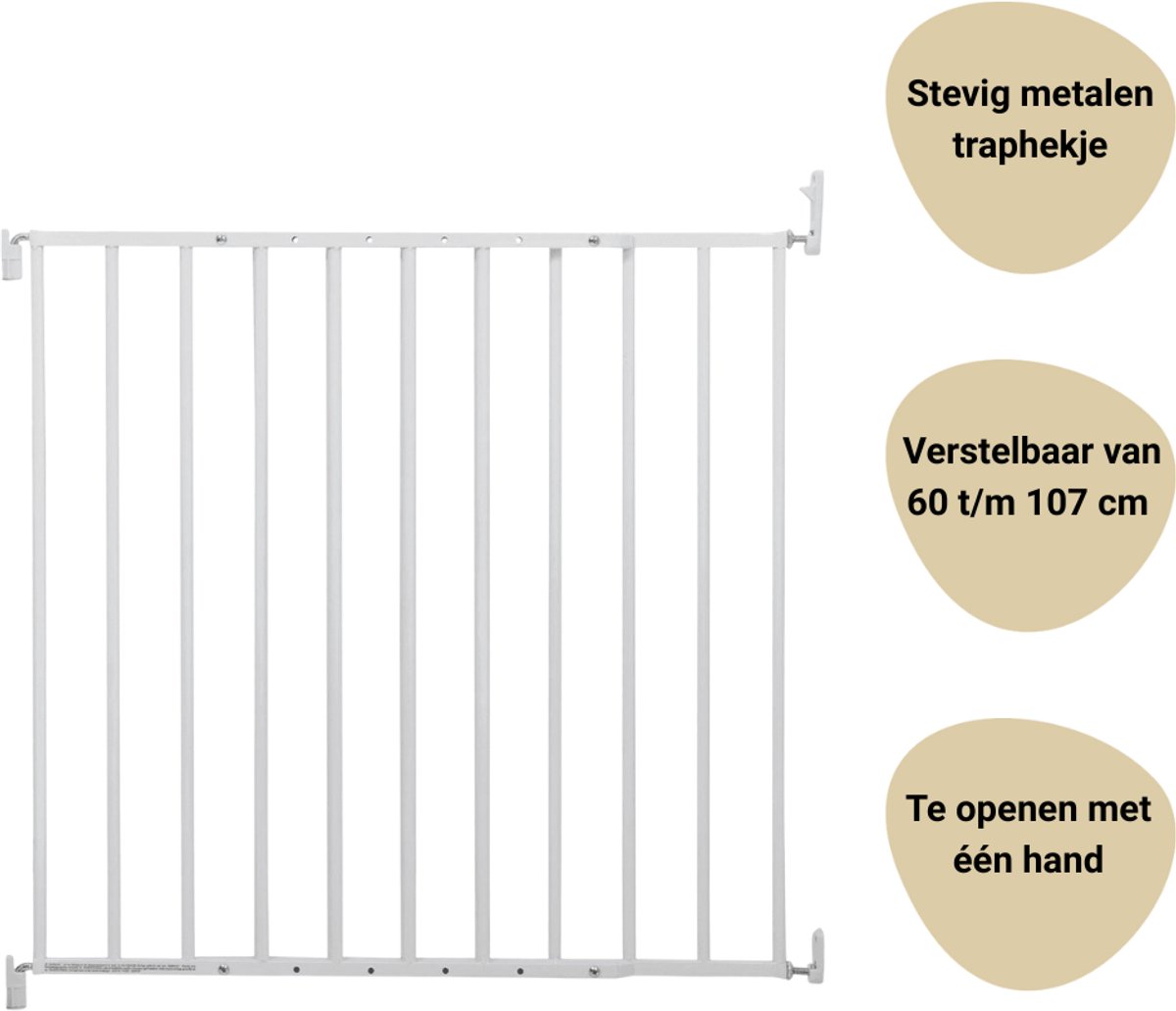Bol.com Baaloo Traphek Powerfix - Metaal - Wit - 60-107 cm aanbieding