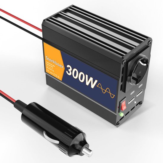 300W/600W Zuivere Sinus omvormer 12V naar 230V met USB-aansluitingen