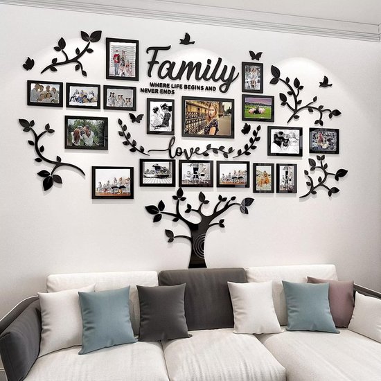DIY Décoration murale - Stickers muraux Arbre généalogique Salon - Collage Cadre photo 3D Décoration murale - Décoration salon - Stickers muraux Salon Chambre - Mur photo