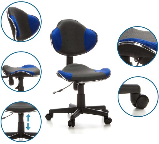 hjh office Kiddy GTI-2- Bureaustoel - Kinder - Grijs / blauw