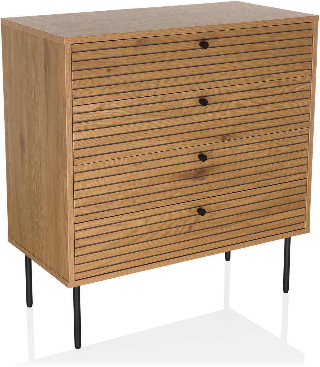 hjh LIVING Ladekast LINNO K 80x40x85 cm 4 laden eiken hjh LIVING