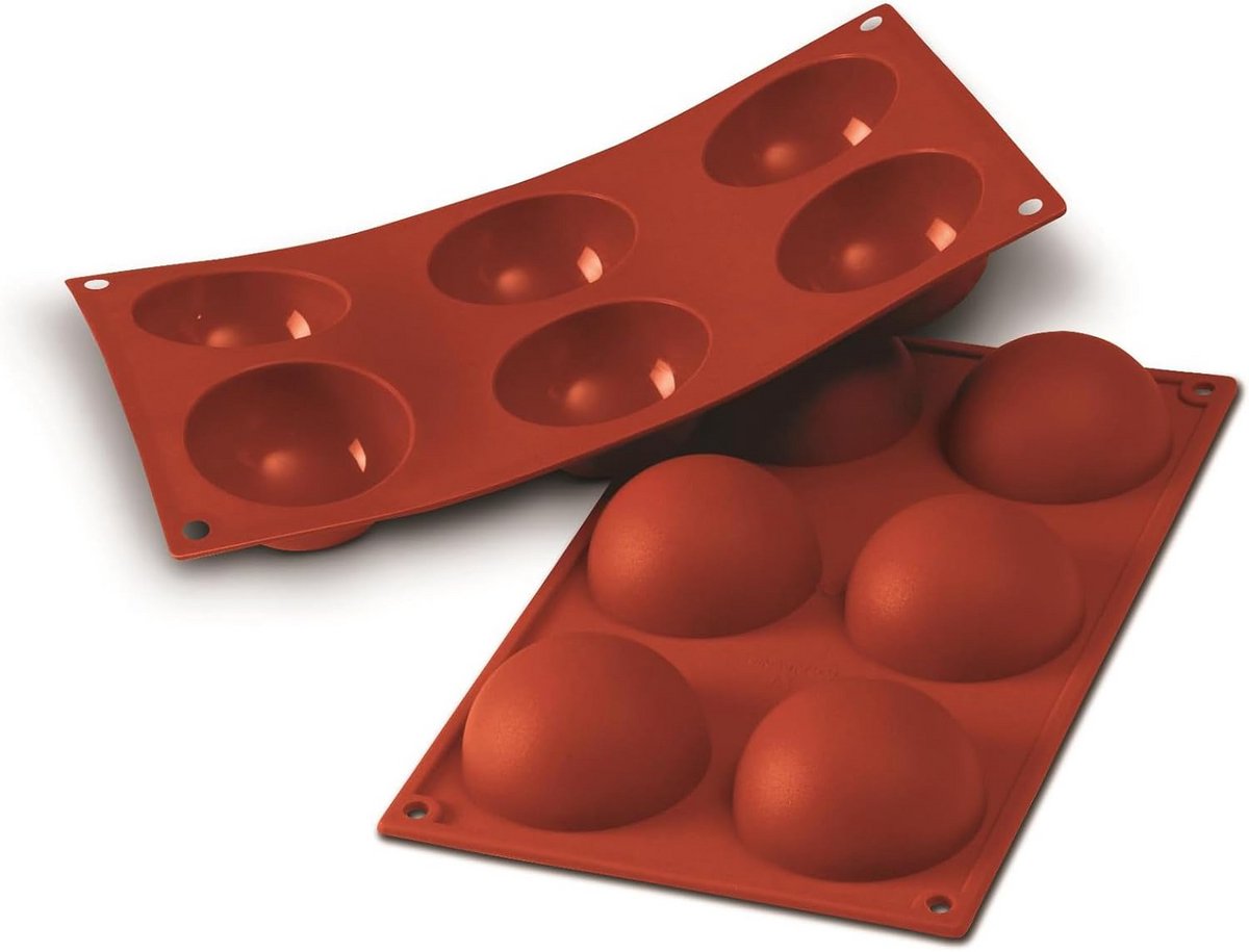 Siliconen bakvorm voor 6 halve bollen - 70x35 mm - Professionele kwaliteit