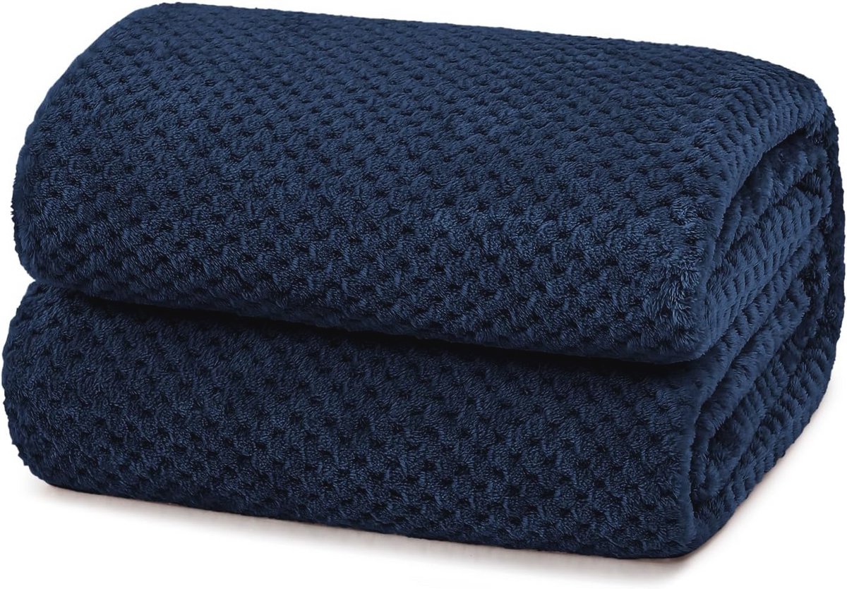 Superzachte Wafelpatroon Knuffeldeken voor Bank en Bed - 130 x 170 cm