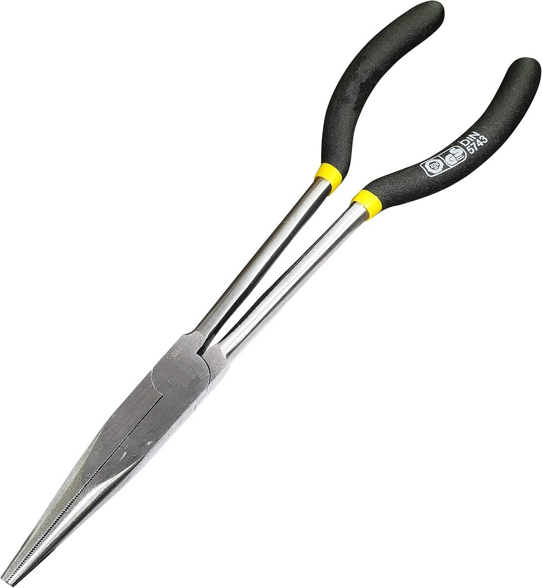 Lange tang rechte neus 280 mm - Buig-/draaitang met anti-slip greep - Handgereedschap