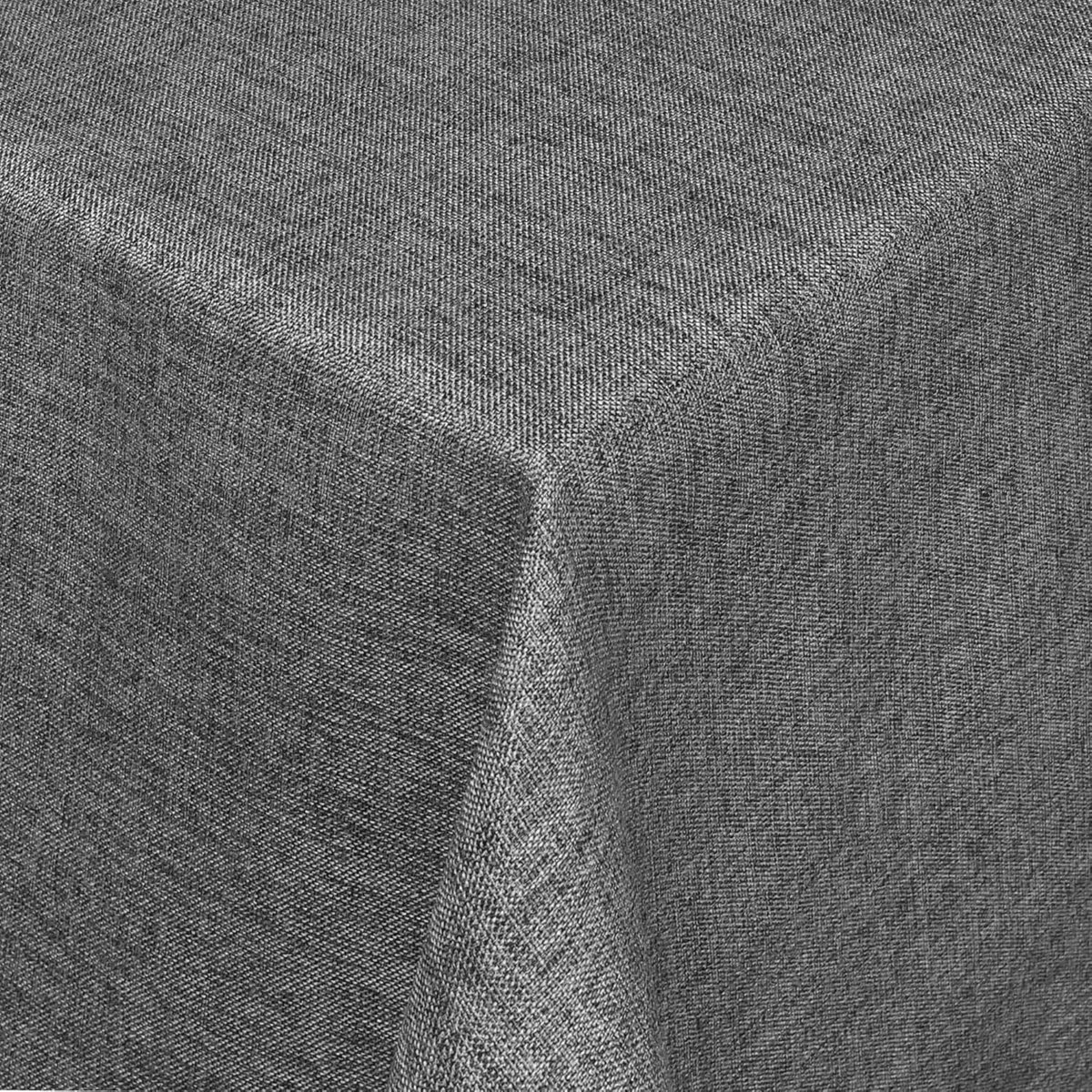 Ovale Tafelkleden met Vlekbescherming in Linnenlook - Donkergrijs - 160 x 220 cm