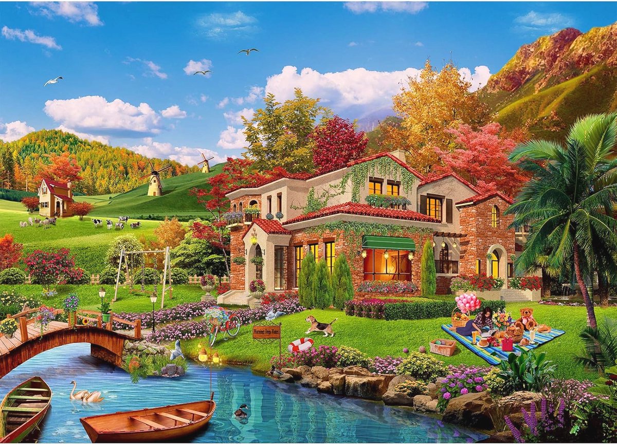 Puzzel met 1000 stukjes - Romantisch vakantiehuisje
