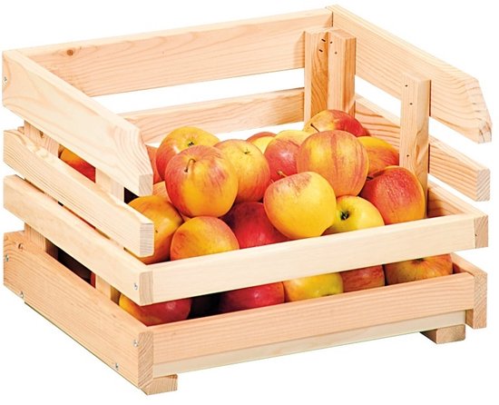 Kesper FSC Houten Aardappel Fruit Krat Stapelbaar 37 X 30 X 26 Cm 
