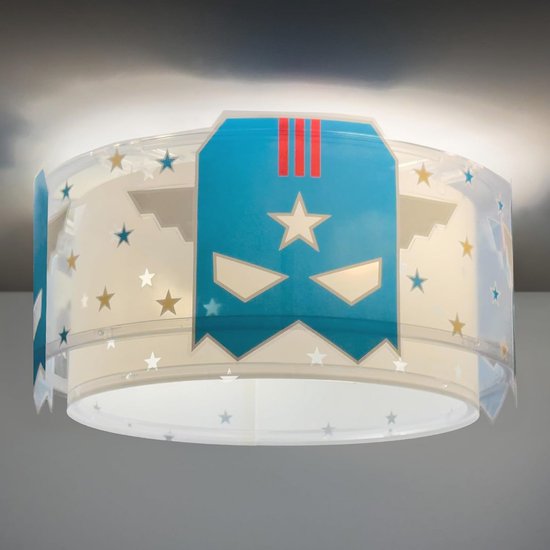 Superhelden Plafondlamp voor Kinderen - Blue Hero — afbeelding 3