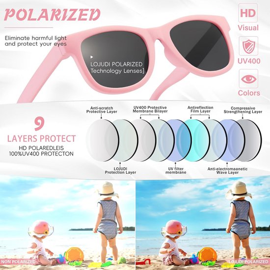 Baby Zonnebril 0-24 Maanden met Verstelbare Silicone Band - UV Bescherming — afbeelding 3