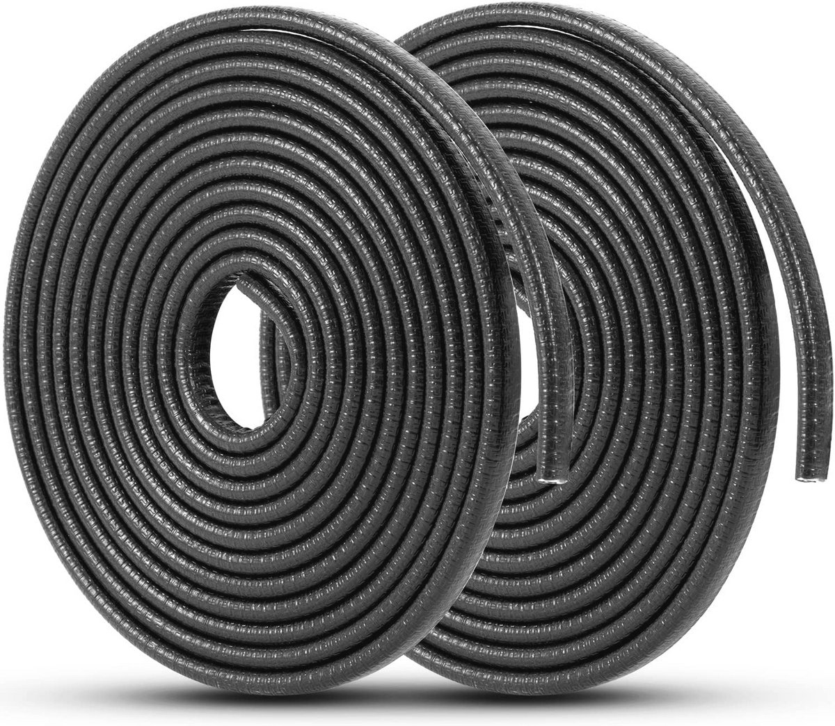 U-vormige autodeurbescherming van rubber - 8 m - Zwart