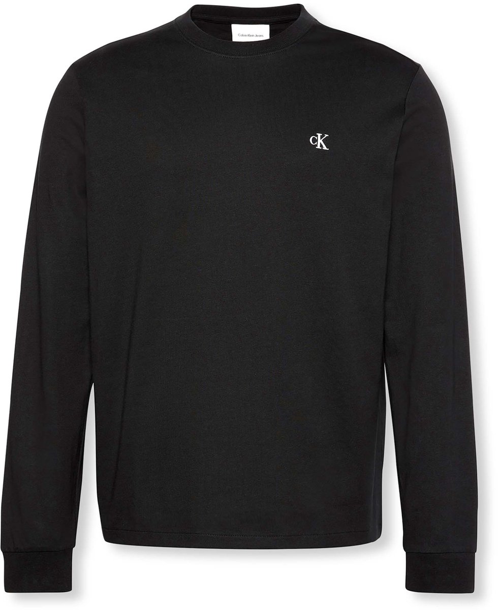 T-Shirt Ck Jeans Ls Easy Monogram Tee Fashion Wear Volwassen Zwart