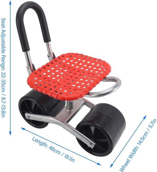 Allecta - Tuinrollende Werkstoel met Wielen - Comfortabele Tuinstoel voor Wieden en Planten - Ergonomische Tuinkruk voor Buiten - Ideaal voor Terras en Tuin - Praktische Tuinscooter voor Planten van Allecta — afbeelding 4