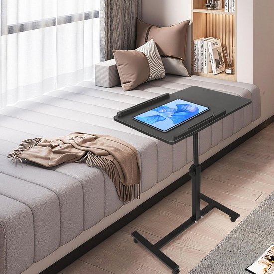 In hoogte verstelbare laptoptafel met wielen voor bank en bed van Merkloos — afbeelding 3