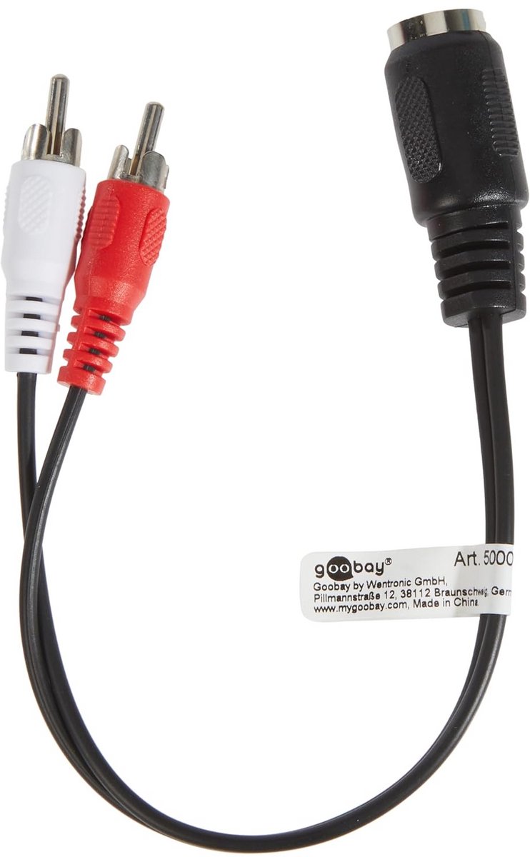 Audio Kabeladapter DIN-bus naar Stereo RCA - 180° 5-pin