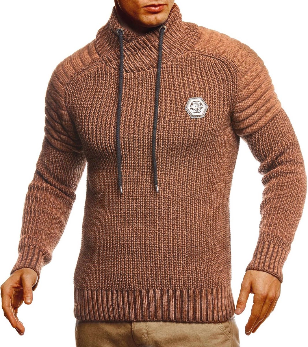 Heren Pullover Hoodie met Gebreide Trui en Lange Mouwen