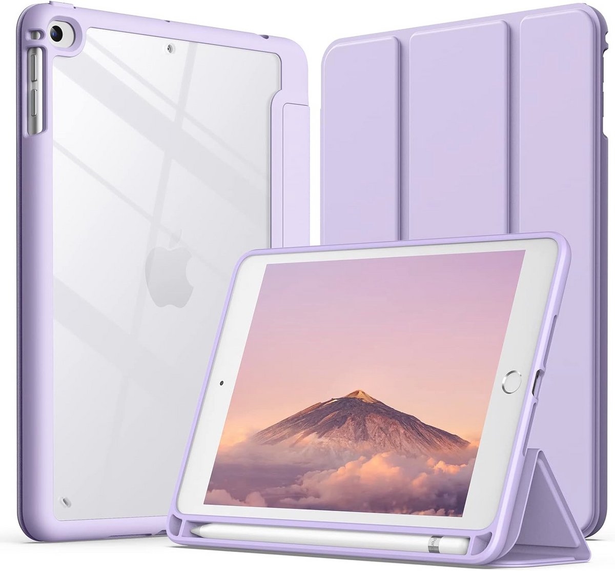 Slimme Shockproof Tablet Case voor iPad mini 5/4 - Licht Paars met Pencil Houder