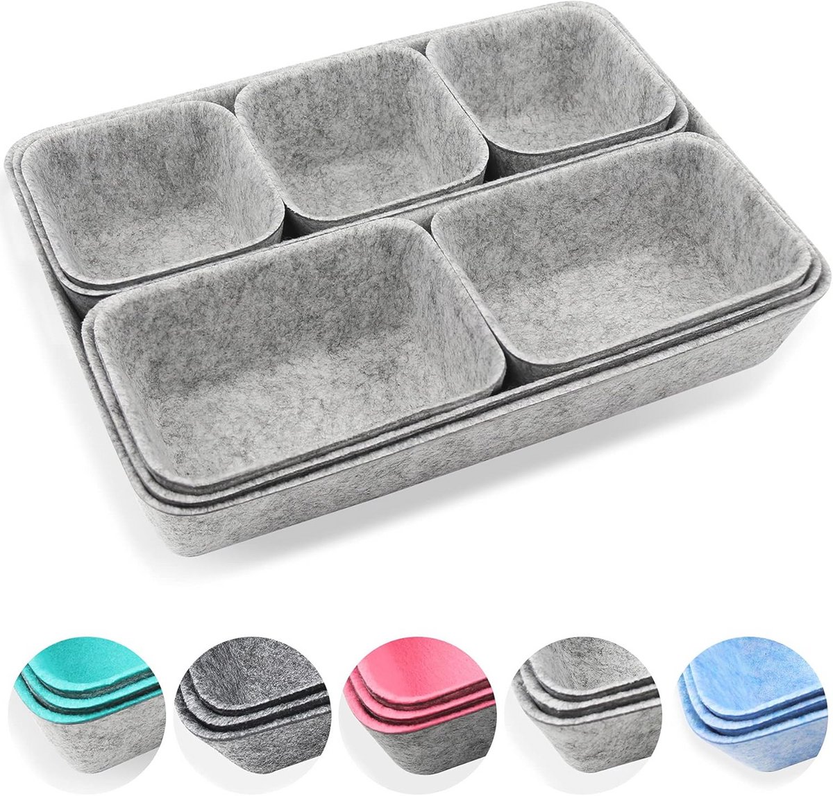 Bureaulade Organizer Tray - 8 Pack Stapelbare Opbergdozen voor Thuiskantoor en Cosmetica
