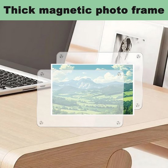 Porte-photo Magnétique Pour Pare-soleil Voiture - Cadre Acrylique Pour Photos 8 Cm, Clip Facile, Cadeau Familial