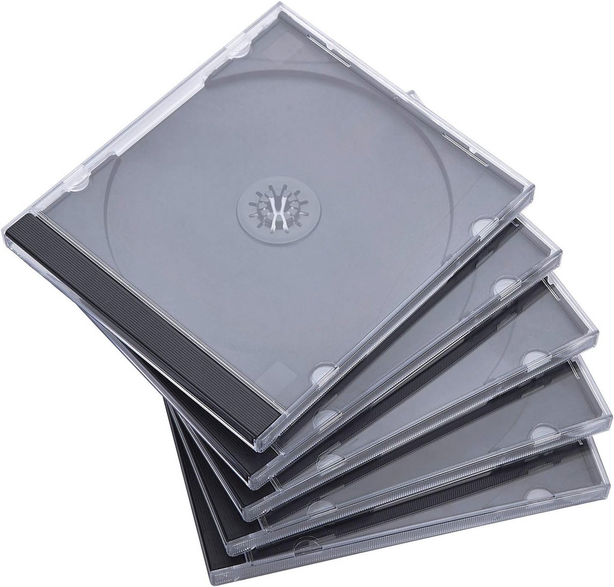 10,4 mm Standaard Single Clear CD Juweel Case met Zwart Dienblad - 50 Stuks