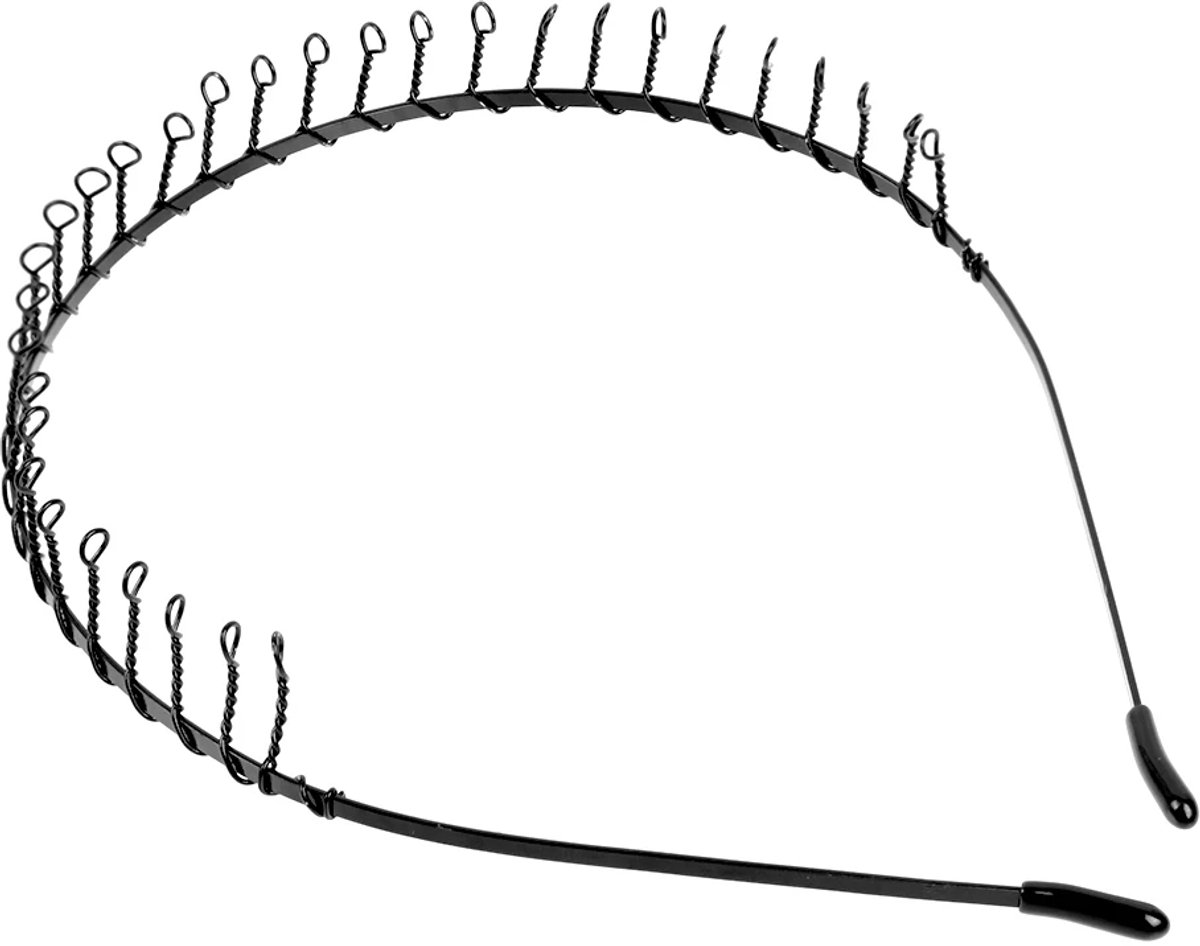 Fashion Metal Haarband Serie - Unisex Haaraccessoire - Stijl E - 1 - Zwart Metalen Golfvorm