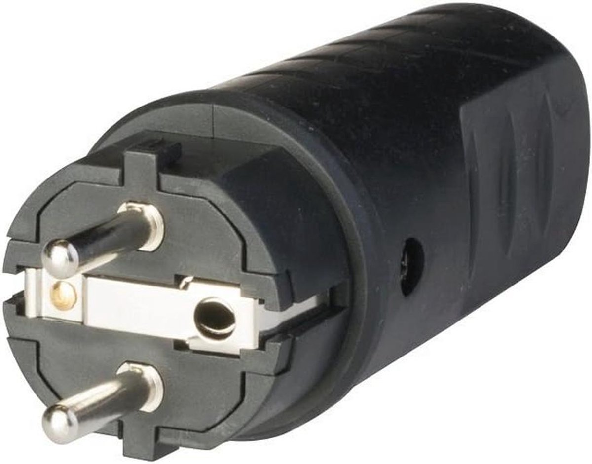 Duitse Standaardstekker IP44 Ergonomisch Zwart