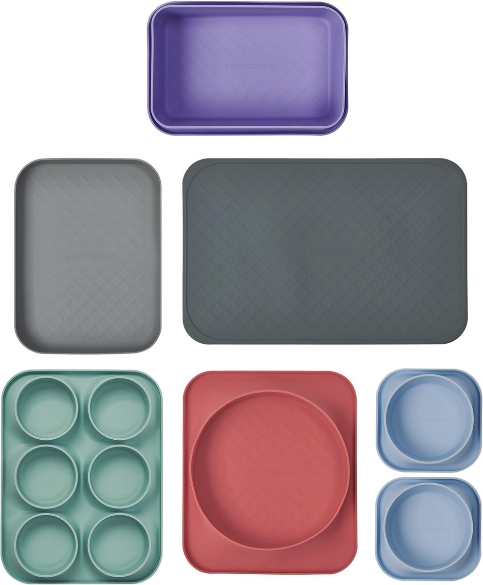 Silicone Bakvorm Set - 7-delig, Niet-giftig, Vaatwasser- en Ovenbestendig