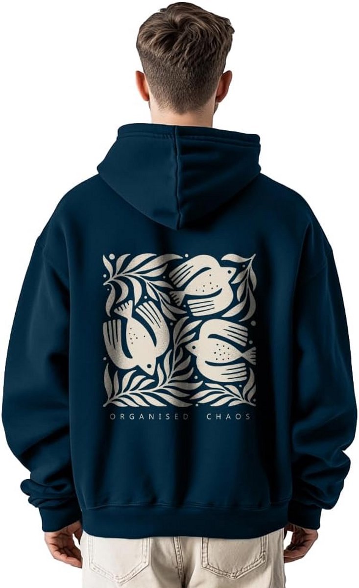 Oversized Hoodie Heren Katoen Fleece - Grafisch Bedrukt Sweatshirt met Capuchon