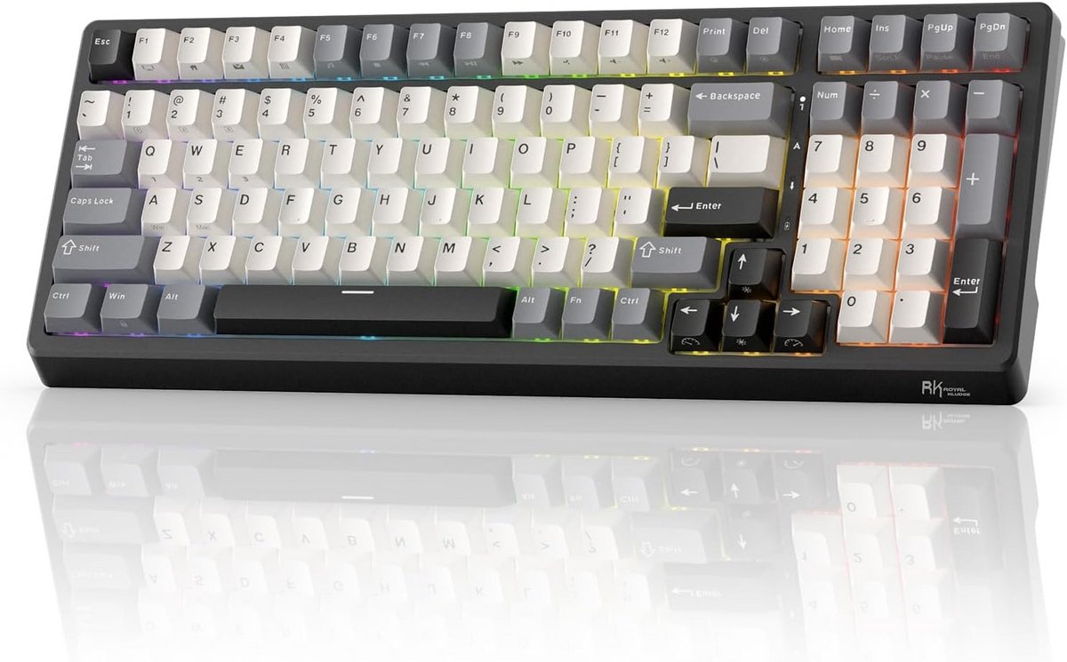 Draadloos Mechanisch Toetsenbord met Nummerveld - Tri-Mode Hot Swap Gaming Toetsenbord met 95% Formaat en 100 Toetsen, BT/2.4G/USB-C, Pro Software, 5000mAh Batterij