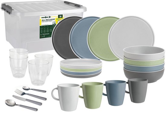Brunner - Camping Serviesset - Dolomit - All Inclusive - 36 delig - Melamine - Vaatwasserbestendig - BPA-vrij — afbeelding 4