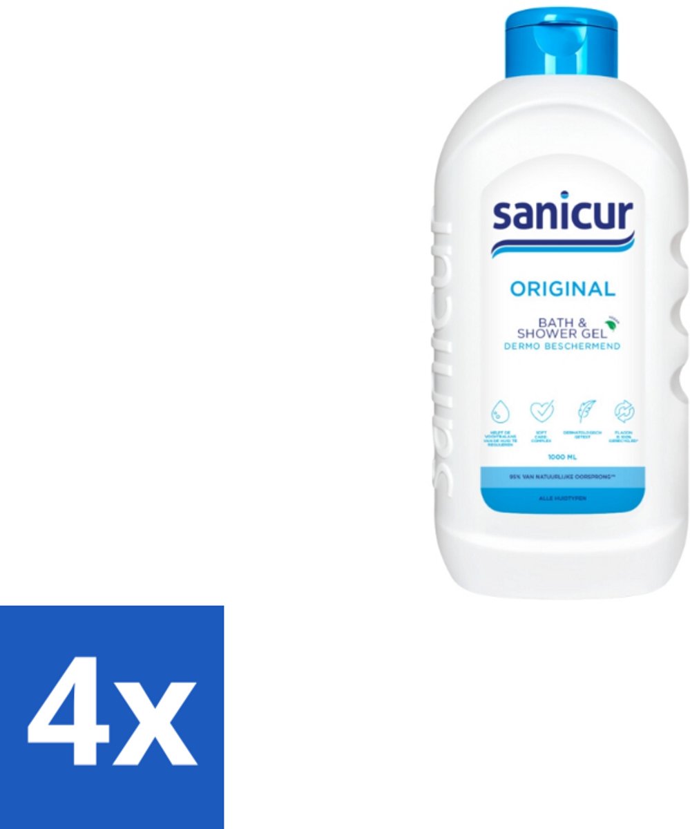 Sanicur – Bad & Douchegel – Original – 1000 ml - Voordeelverpakking - 4 stuks