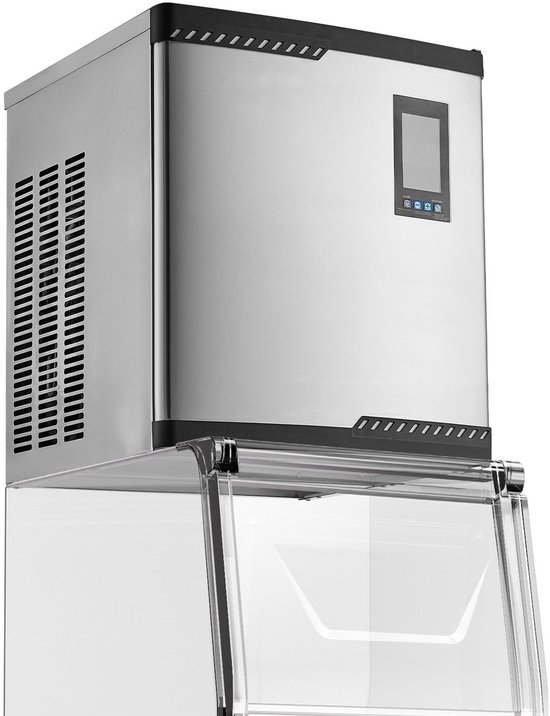 Commerciële ijsblokjesmachine - Hoofdeenheid - 136 kg/dag Capaciteit - RVS Behuizing - Slim Bedieningspaneel - Zelfreinigend - Instelbare Ijsdikte - Zonder Opslagbak van Merkloos — afbeelding 5