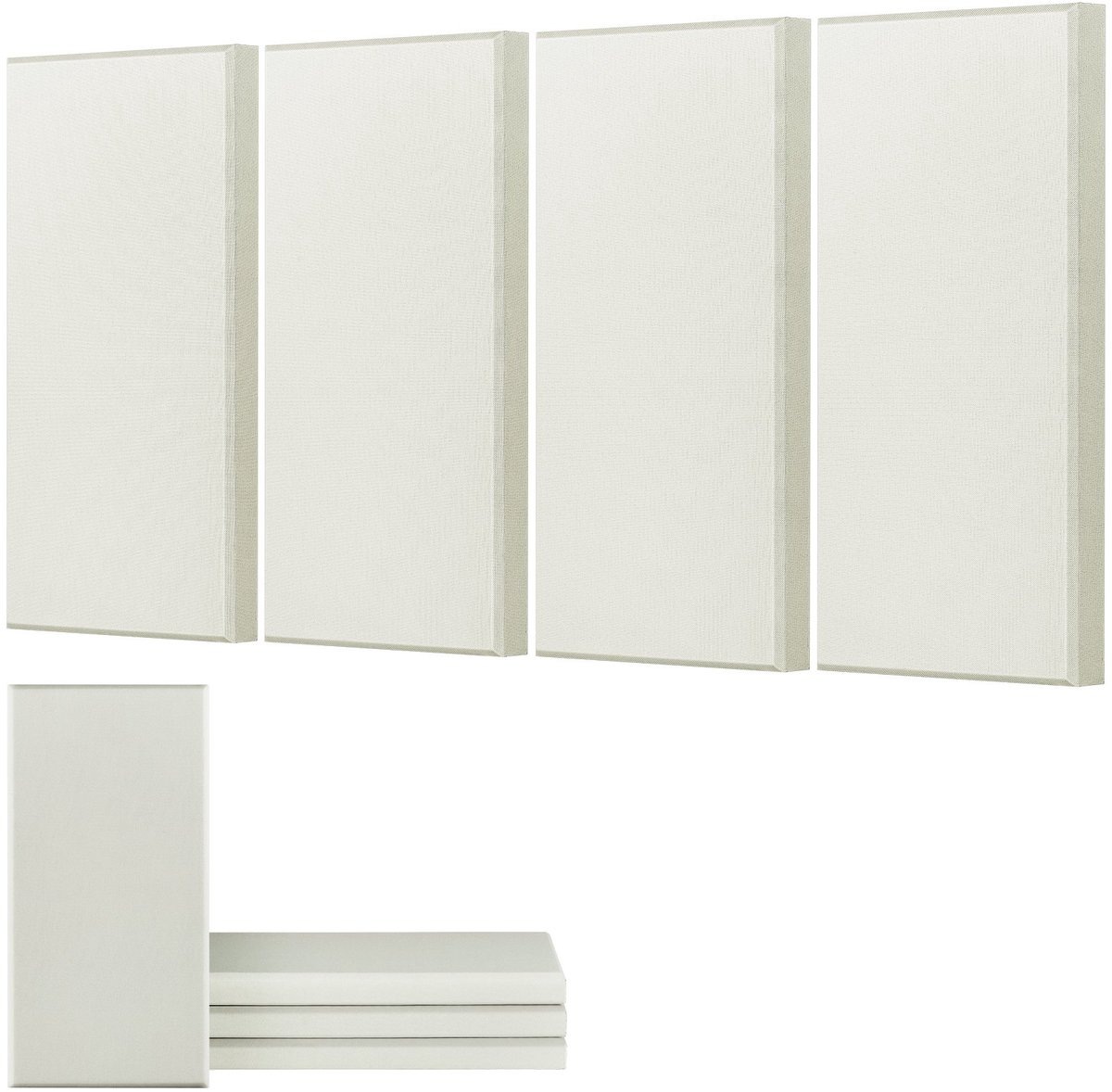 Akoestische panelen - Geluiddempende wandpanelen Set van 4 - Zelfklevend - Geluidsabsorberend - Afmeting 60 x 30 x 5 cm - Voor studio, kantoor, thuisbioscoop - Beige